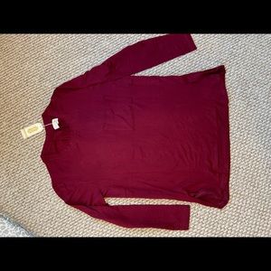 Mud pie cranberry long sleeve top. Size small.